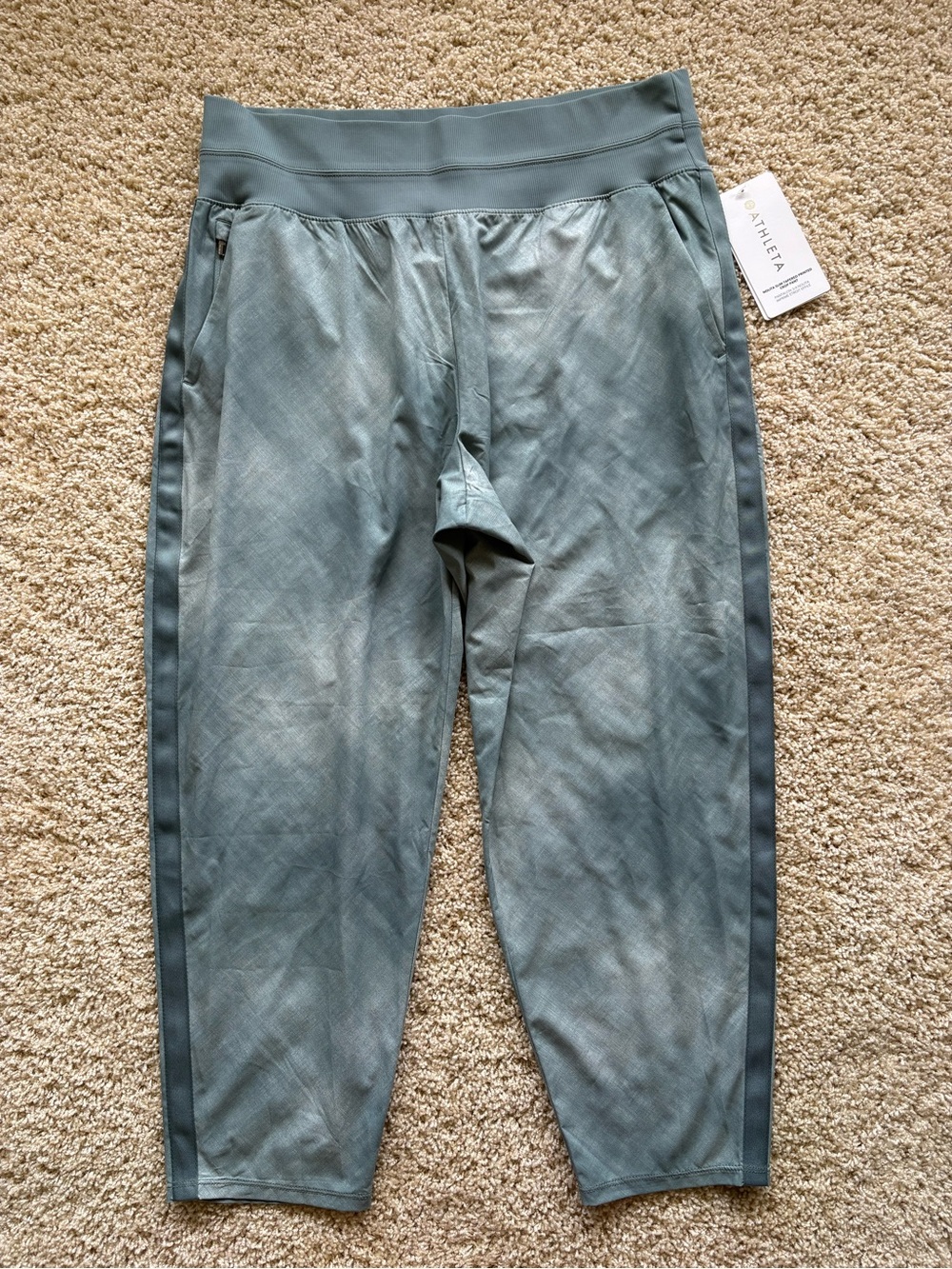 Athleta Nolita Slim Tapered Crop Pants - Denali Minimalistic Grey/Green Size 16